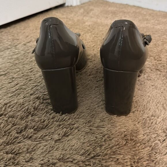 ECCO Gray Patent Leather Mary Jane Heel Shoes size 9 Fall Twee Coquette Academia - Picture 4 of 8